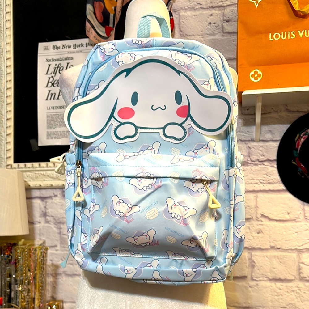 Cute Blue Cinnamon Roll Backpack NWT